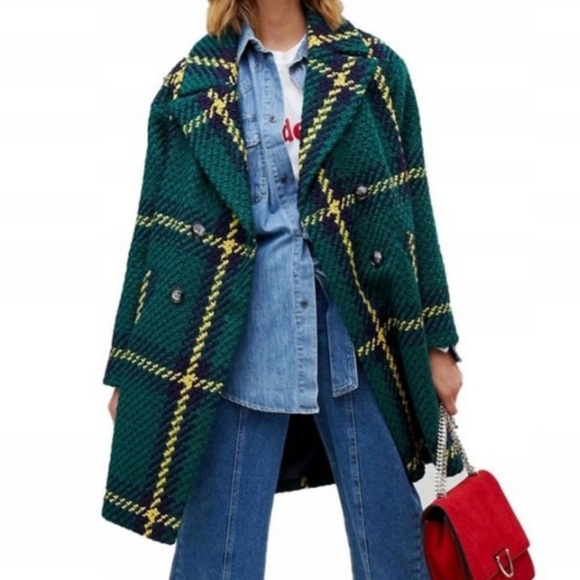 Asos Design Double Breasted Check Coat - Picture 7 of 7